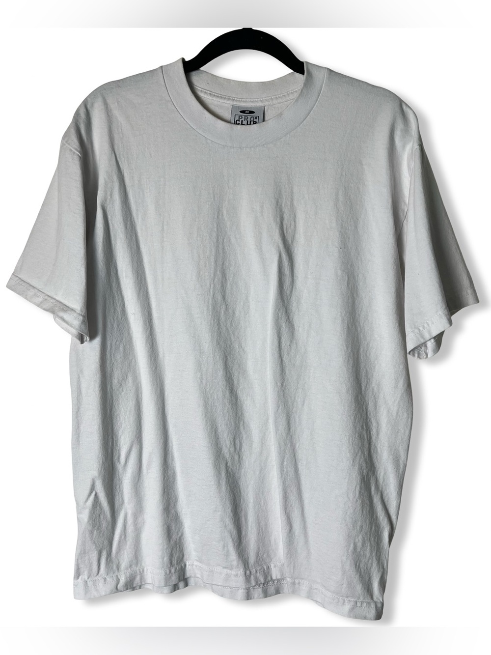 90s Blank Pro Club VTG Heavyweight Blank White T-Shirt Double Stitch USA Sz M